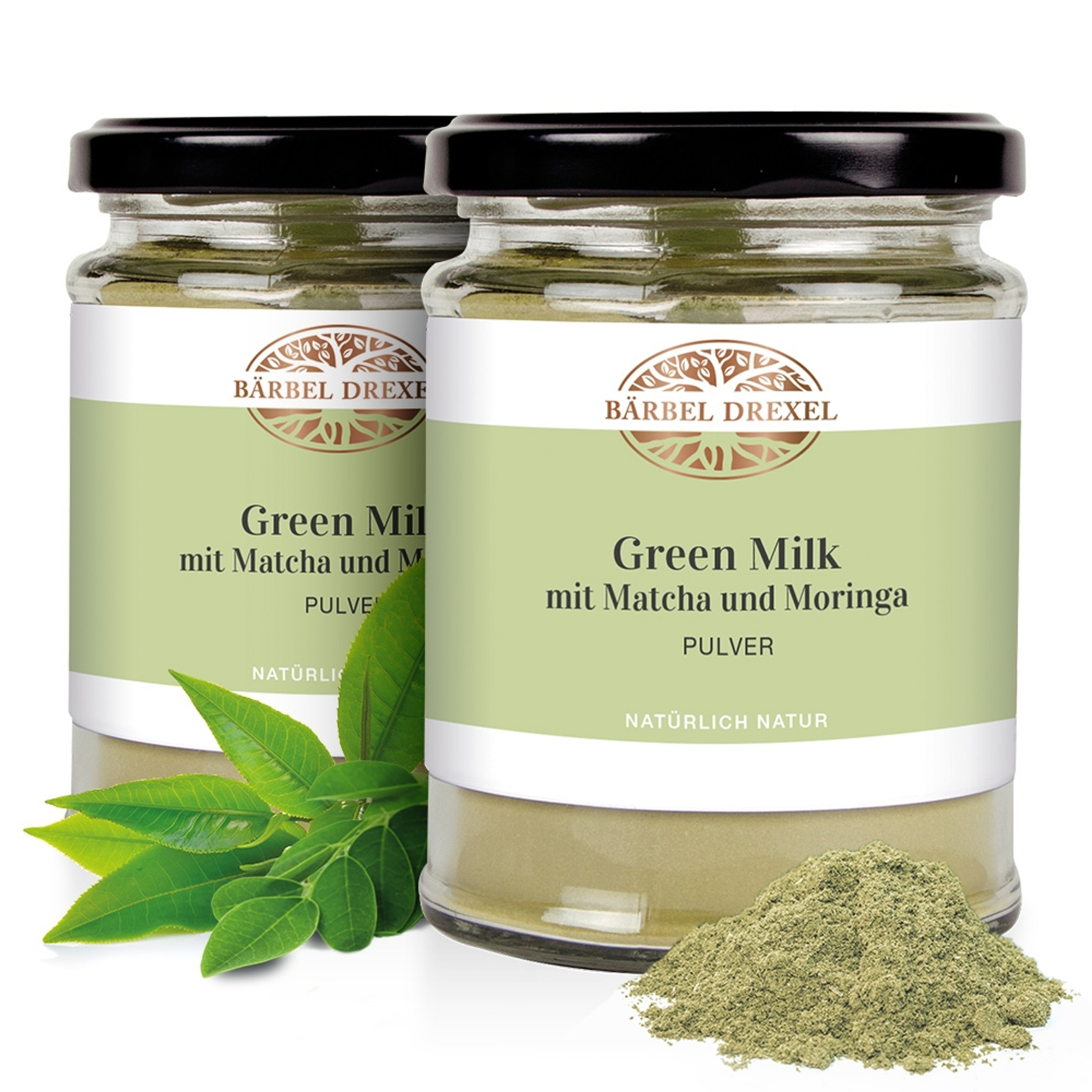 Duo Green Milk mit Matcha und Moringa Pulver 2 x 120 g
